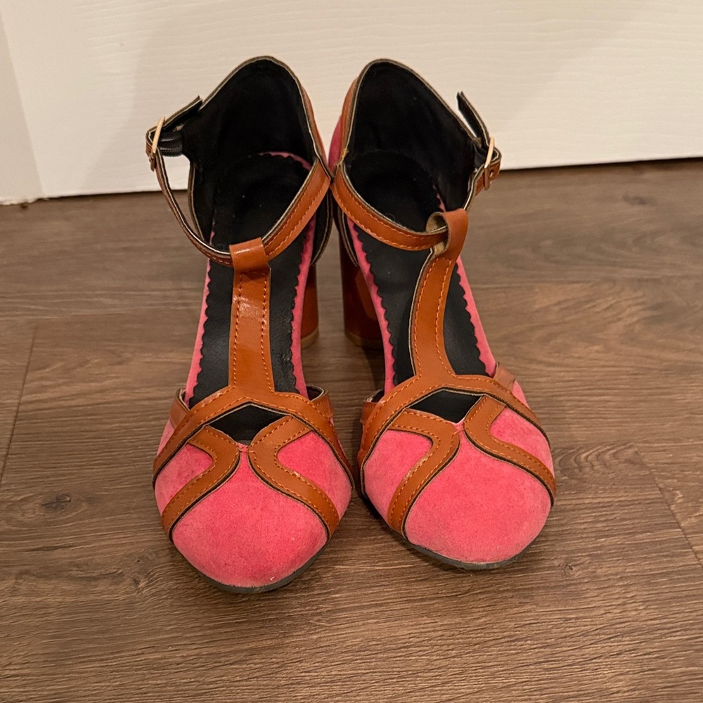 Source Unknown Pink and Brown Heels